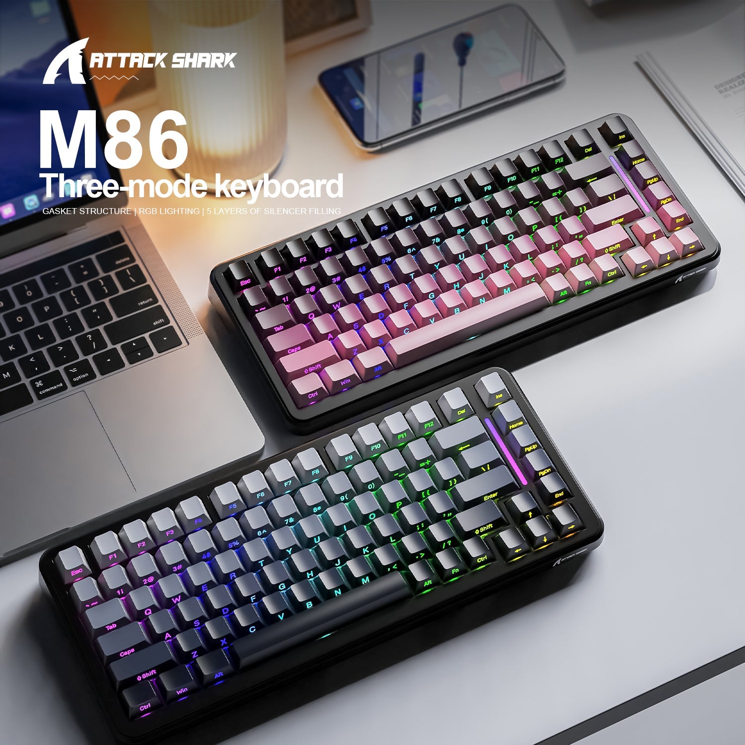 Attack Shark M86 Wireless Mechanical Gaming Keyboard