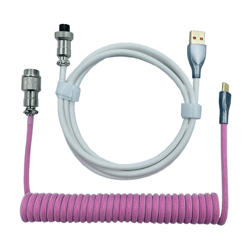 Coiled Cable Pink and White